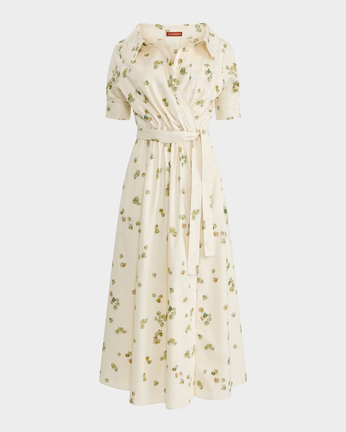 Altuzarra Lydia Floral-Print Waist-Tie Midi Dress