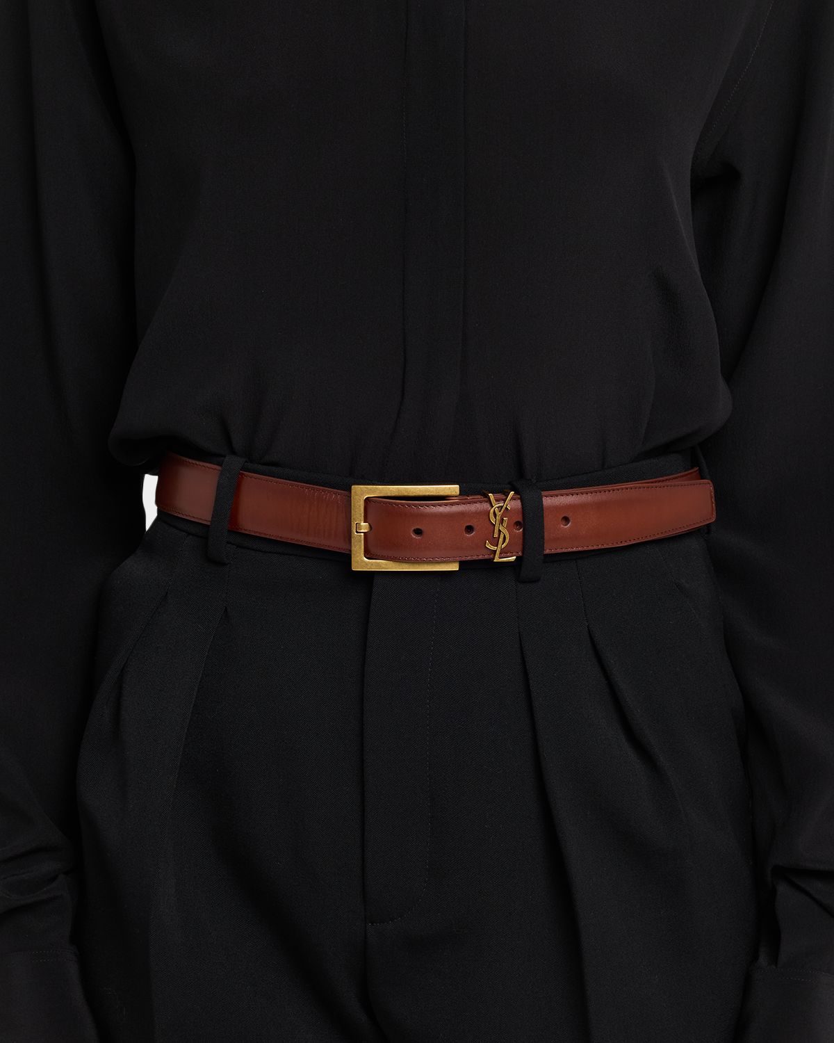 Saint Laurent YSL Calfskin Leather Belt | Thumbnail 5