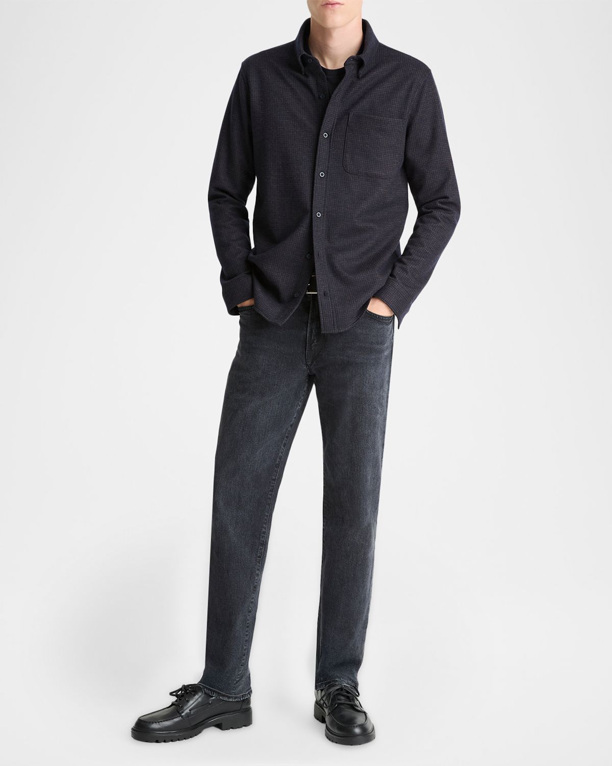 Vince Men 's Wool-Blend Plaid Button-Down Shirt