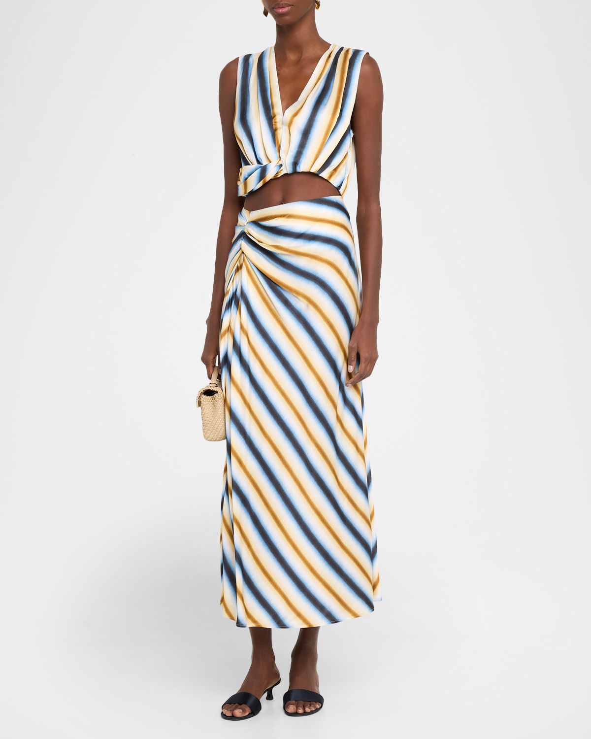 A.L.C. Brooklyn Twist-Hem Crop Top