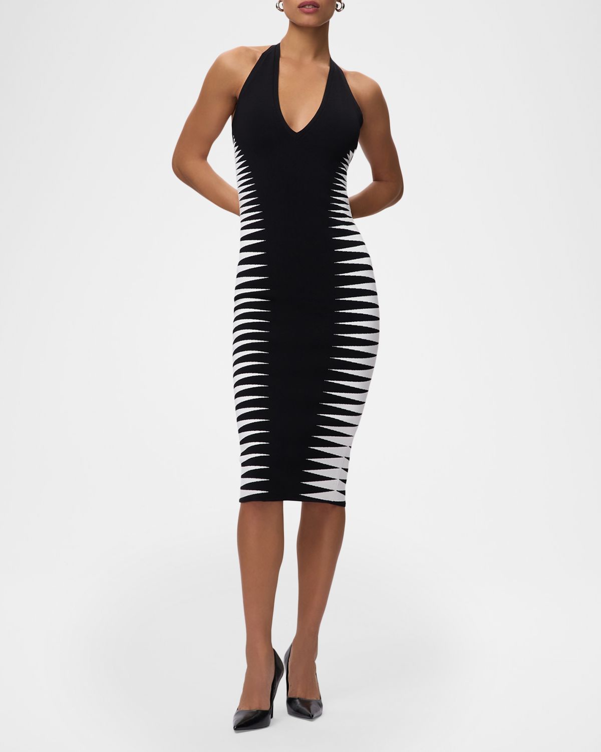 Herve Leger The Amaris Geometric Bandage Midi Dress