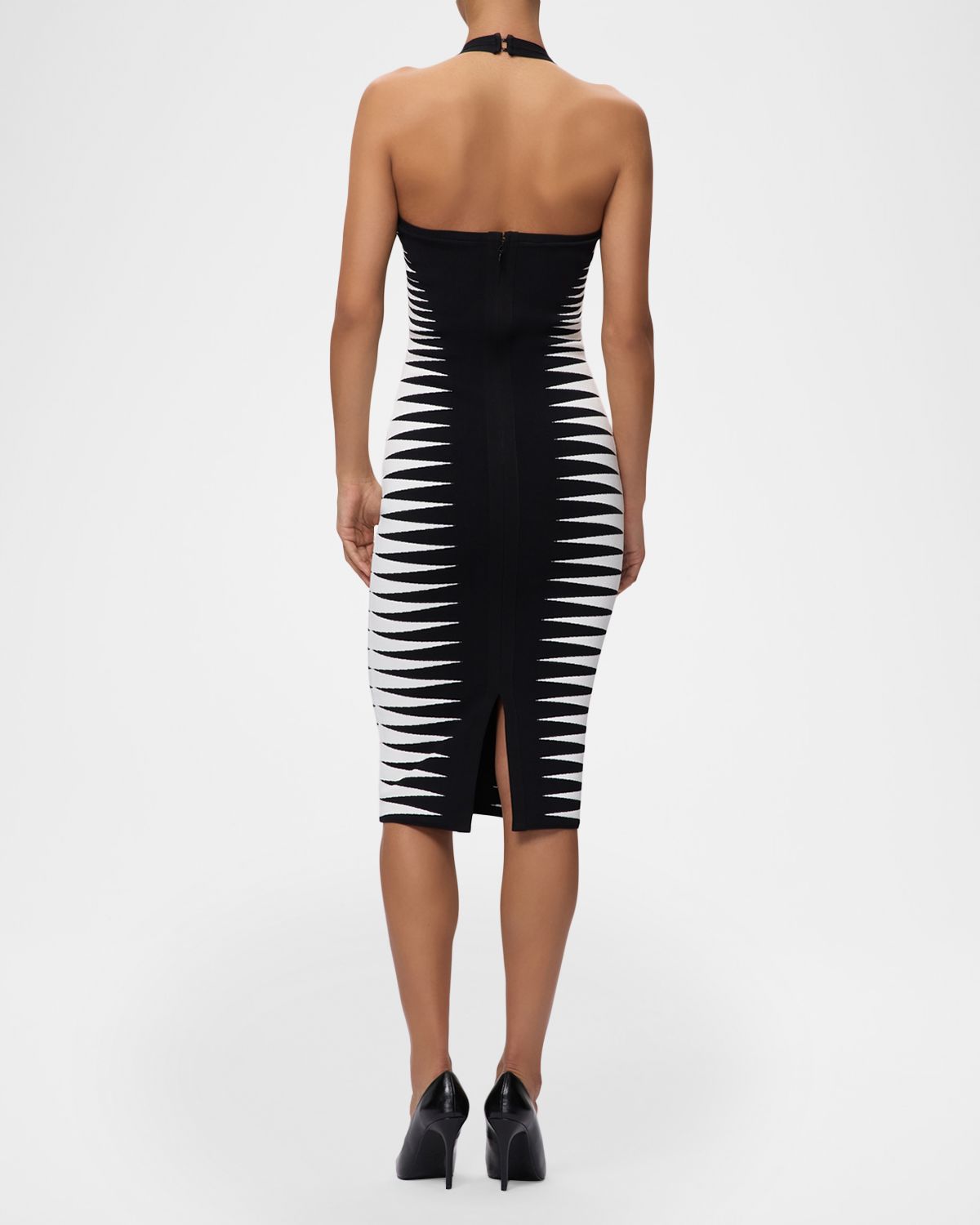 Herve Leger The Amaris Geometric Bandage Midi Dress | Thumbnail 3 Herve Leger The Amaris Geometric Bandage Midi Dress | Thumbnail 3