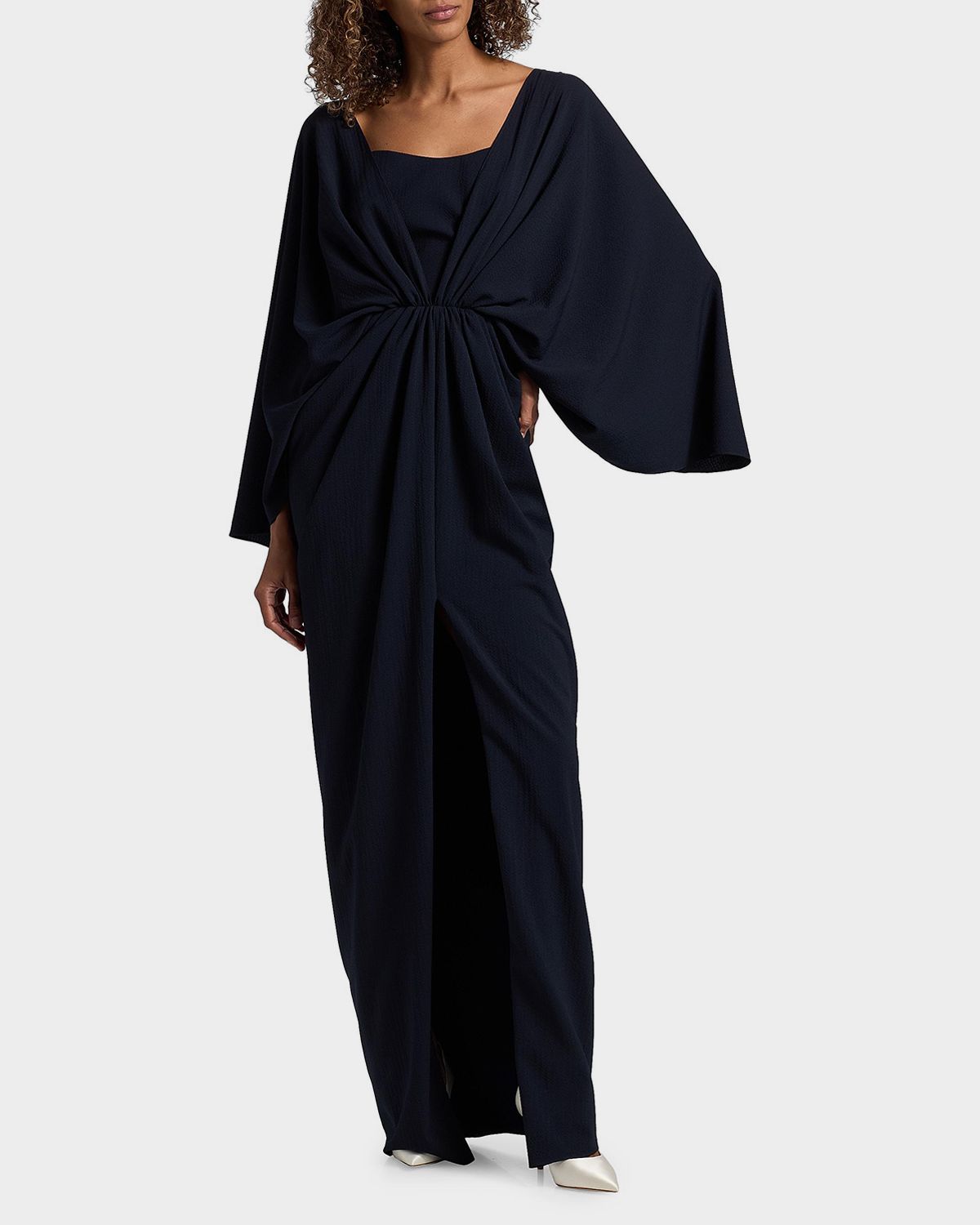 Amsale Twist-Waist Draped Gown