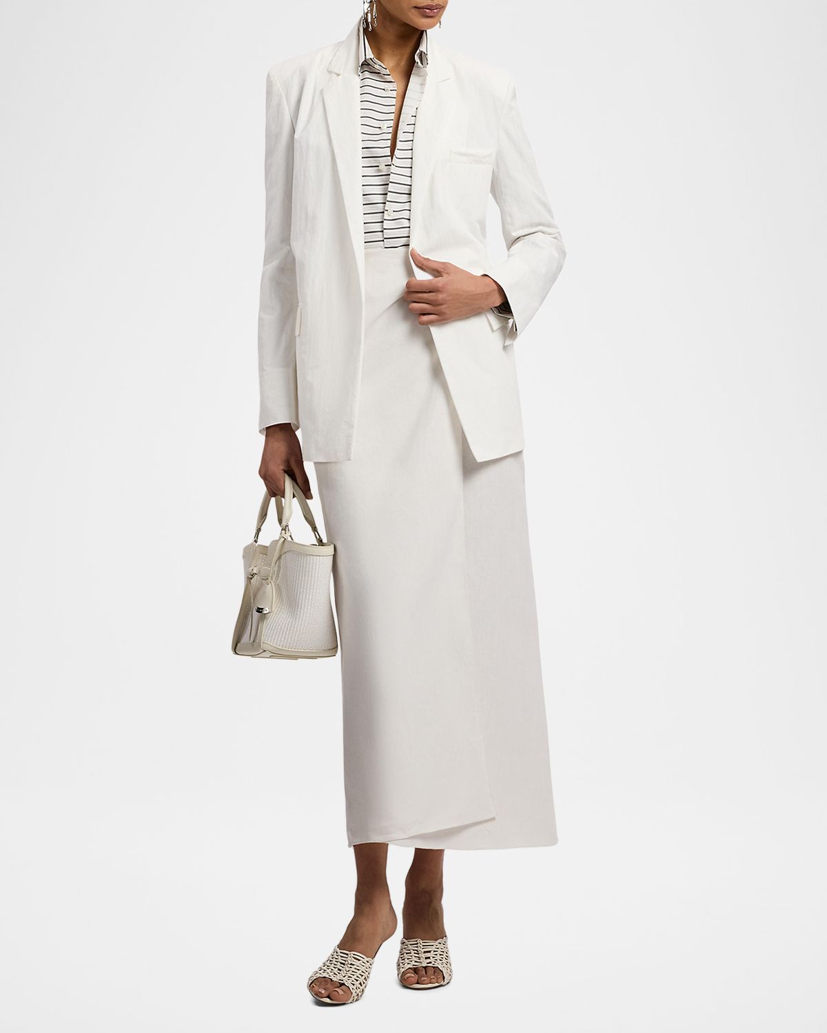 Ralph Lauren Collection Cotton Belted Wrap Blazer