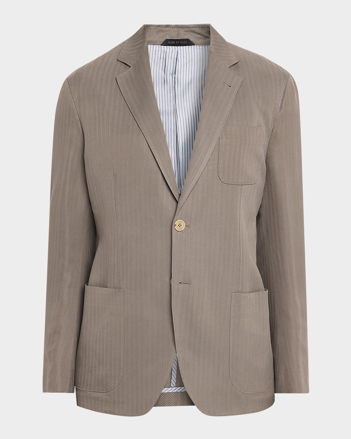 Giorgio Armani Men 's Chevron Cupro Patch-Pocket Blazer