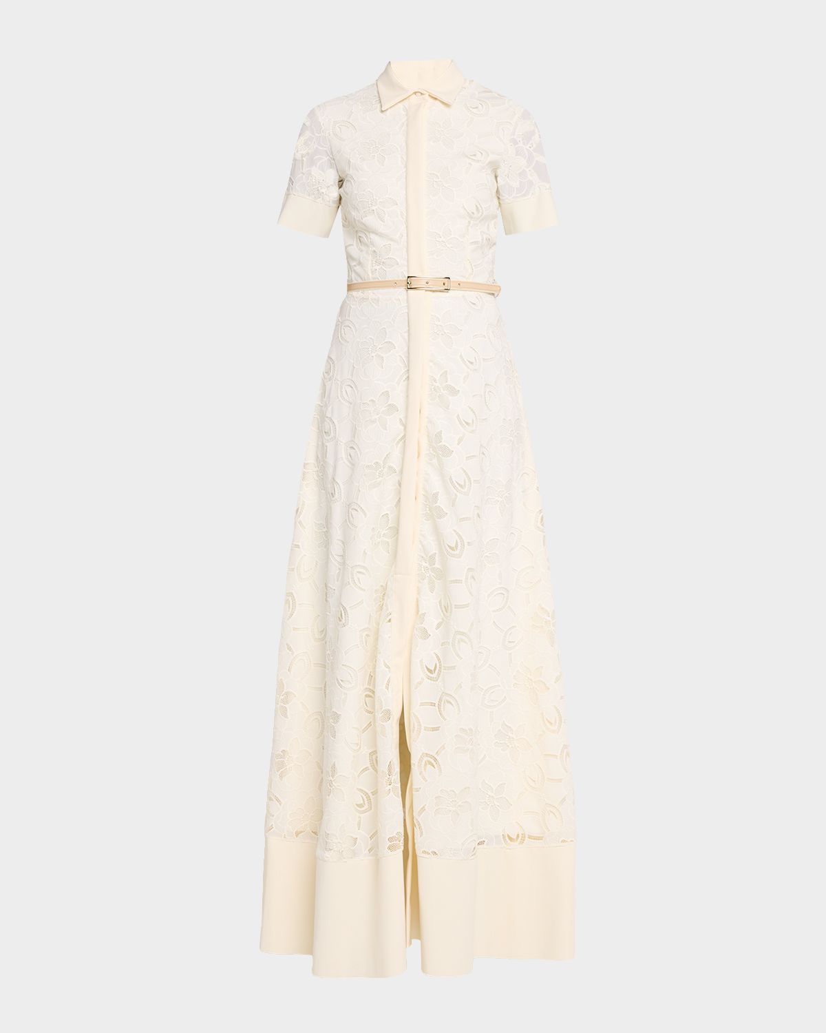 Chiara Boni La Petite Robe Feria Floral-Embroidered Maxi Shirtdress