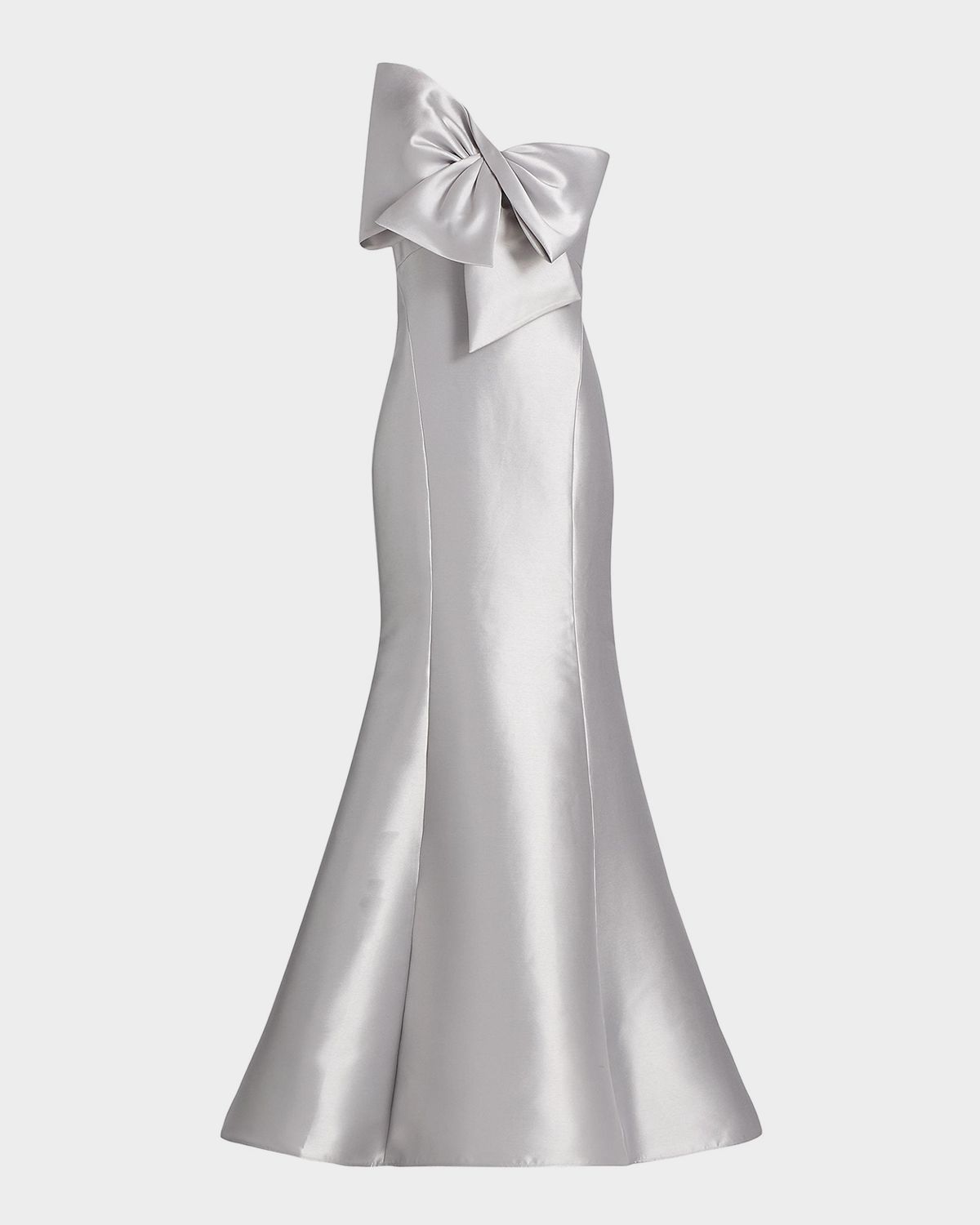 Amsale Metallic Satin Bow Mermaid Gown | Thumbnail 8 Amsale Metallic Satin Bow Mermaid Gown | Thumbnail 8
