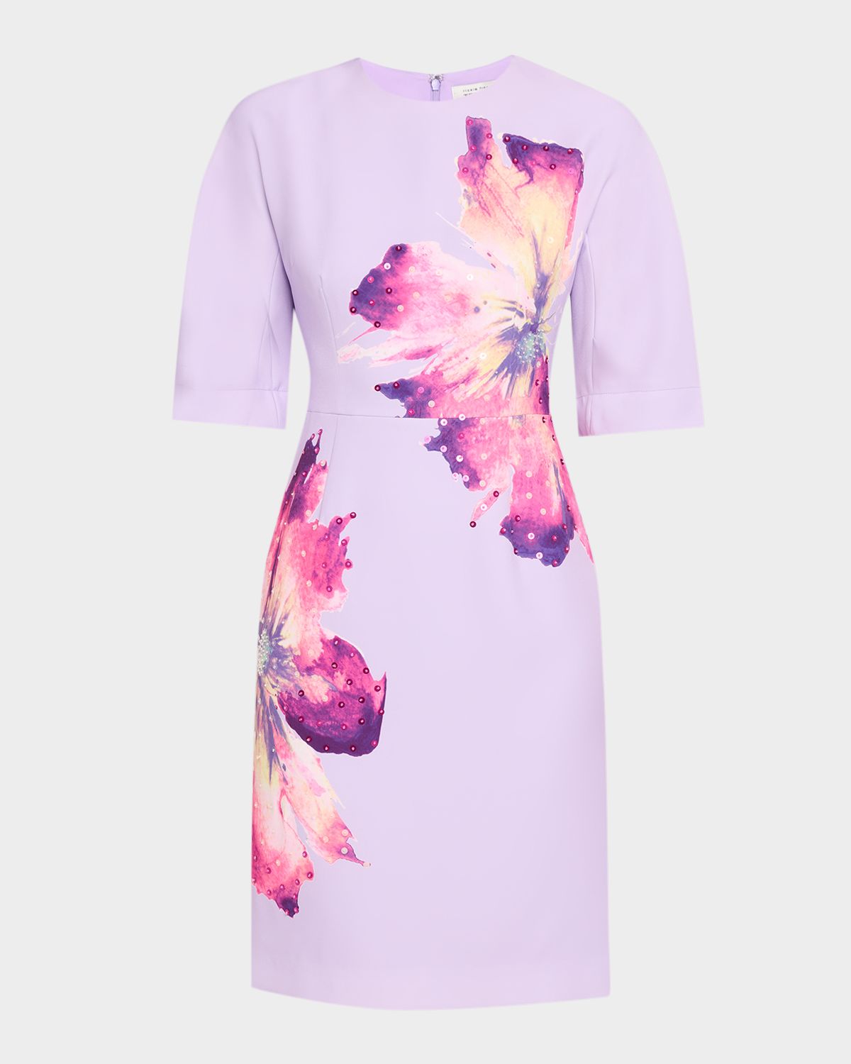 Rickie Freeman for Teri Jon Floral-Print Crepe Column Dress
