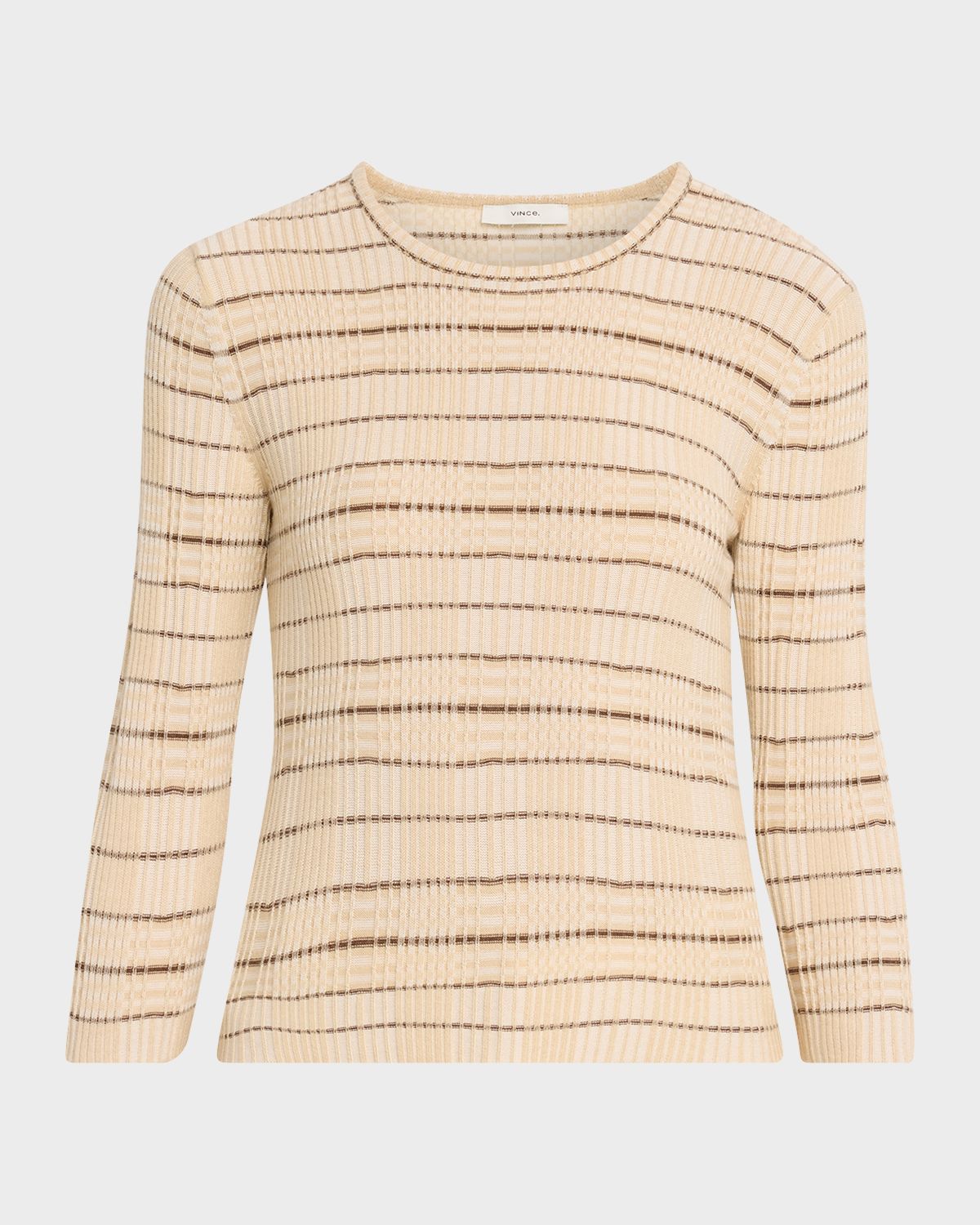 Vince Plaid Elbow-Sleeve Sweater | Thumbnail 6