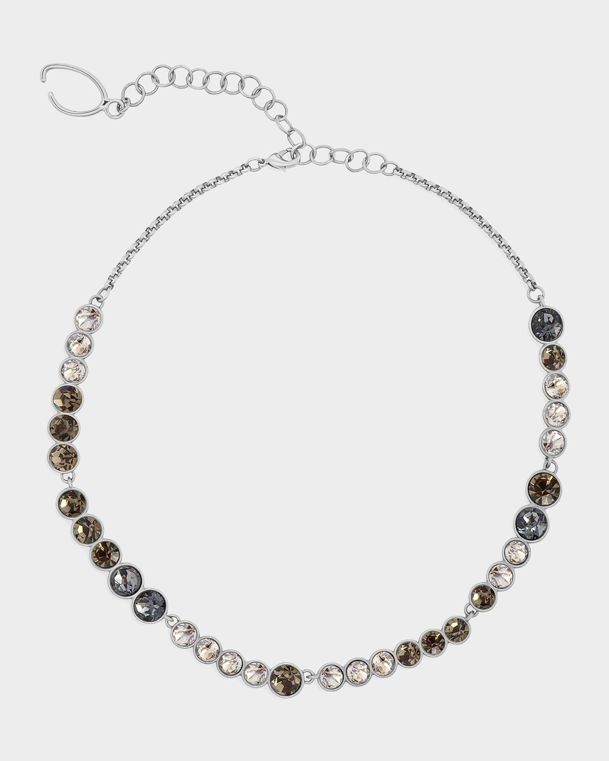 Oscar de la Renta Cascade Silvertone & Glass Crystal Necklace