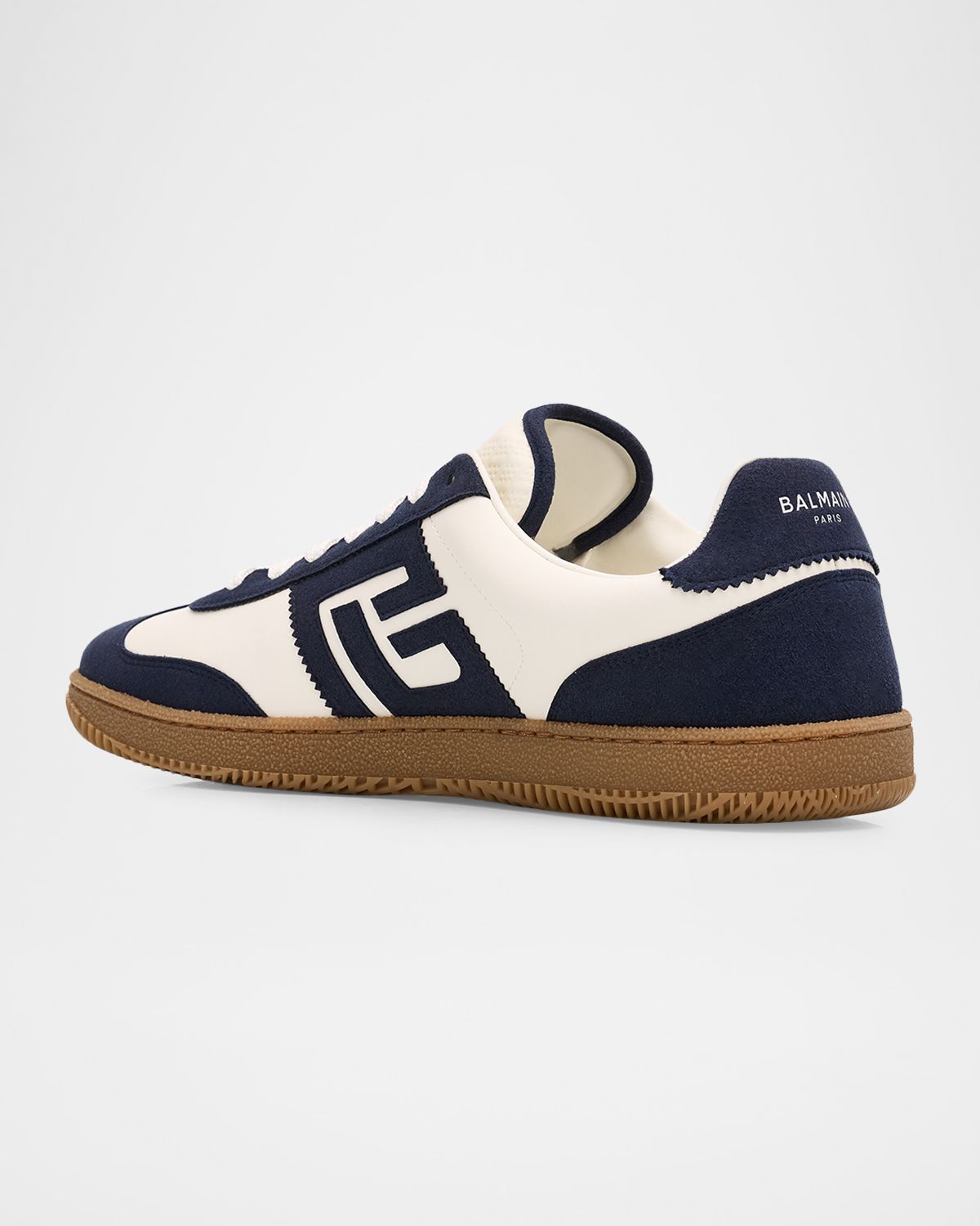 Balmain Men 's Swan Leather Low-Top Sneakers