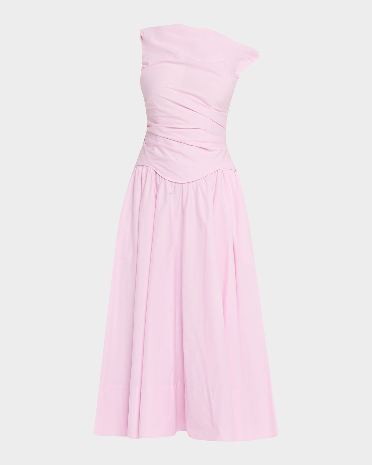 SIMKHAI Drop-Waist Cotton-Blend Midi Dress
