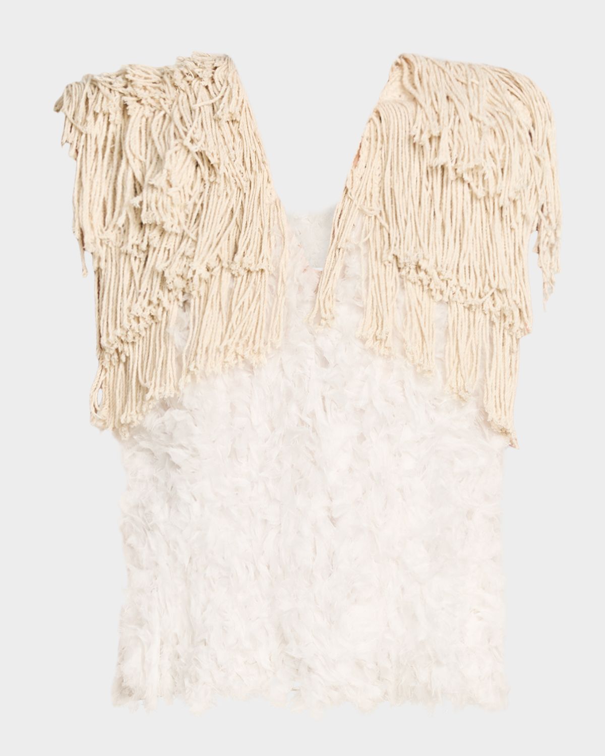 Diotima Bambola Fringe Tulle Sleeveless Top