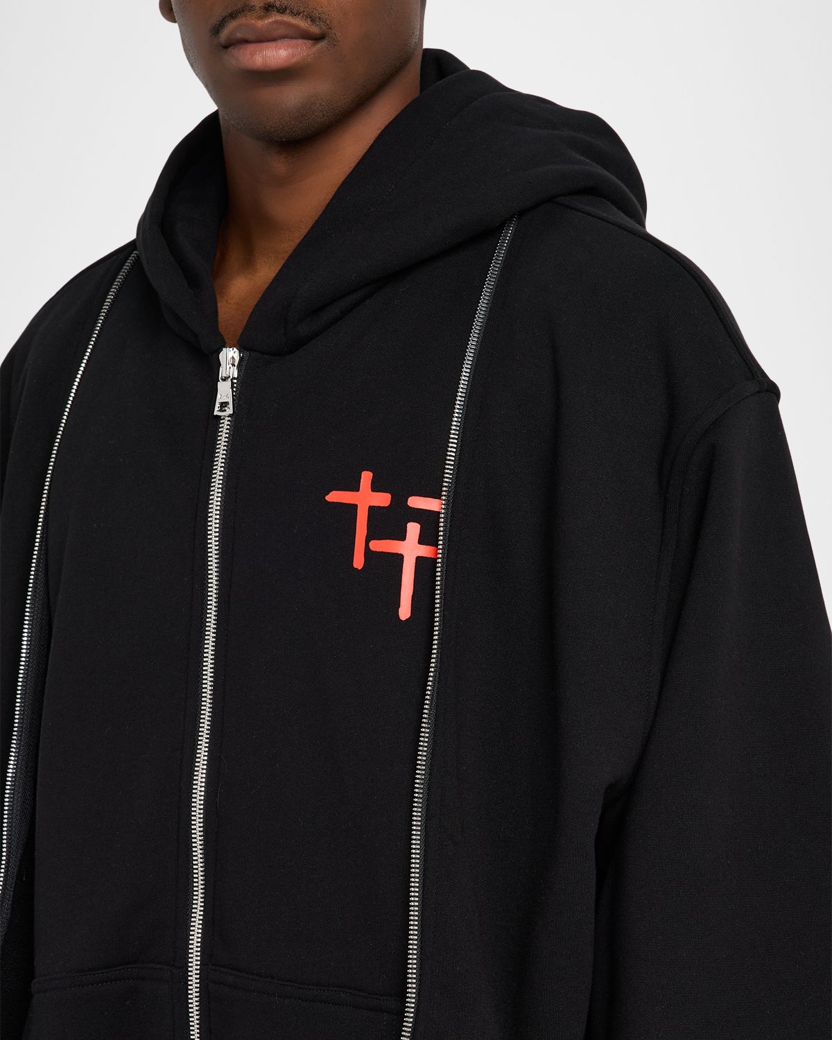 RTA Men 's Ren Planetary Layered Zip Hoodie | Thumbnail 5