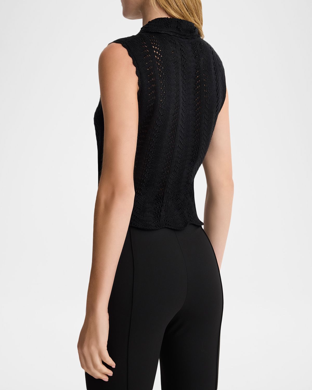 Smythe Club Collar Crochet Sleeveless Sweater