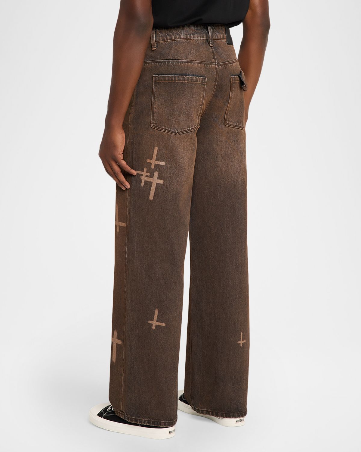 RTA Men 's Cross Graphic Wide-Leg Jeans | Thumbnail 3