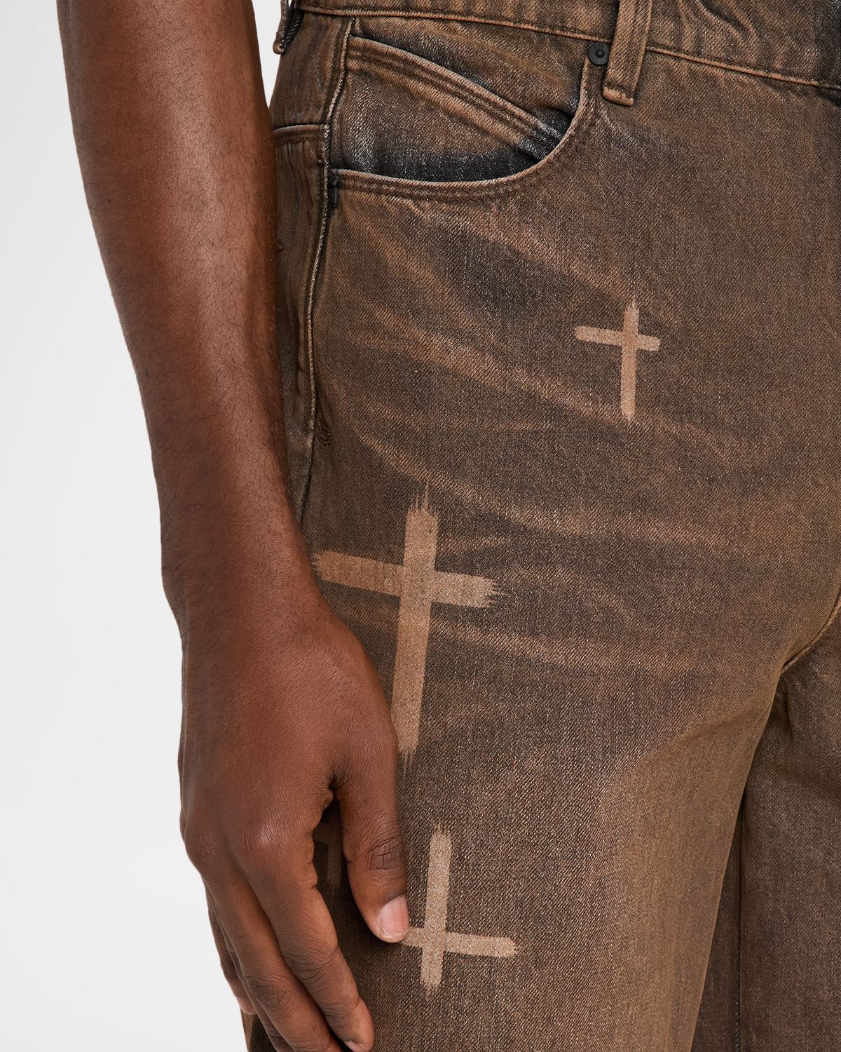RTA Men 's Cross Graphic Wide-Leg Jeans | Thumbnail 5