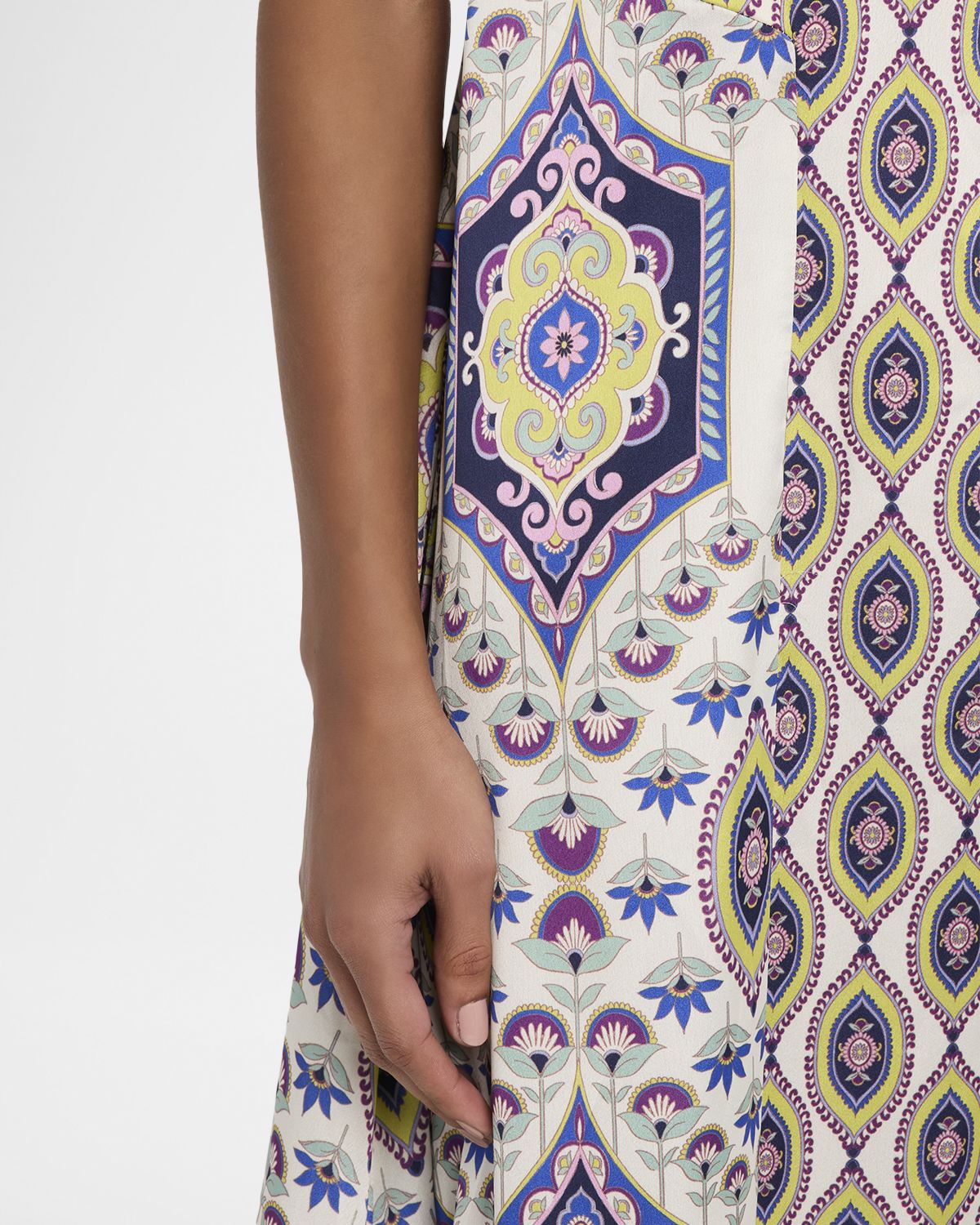 MISA Los Angeles Talitha Mosaic Eye Satin Maxi Dress