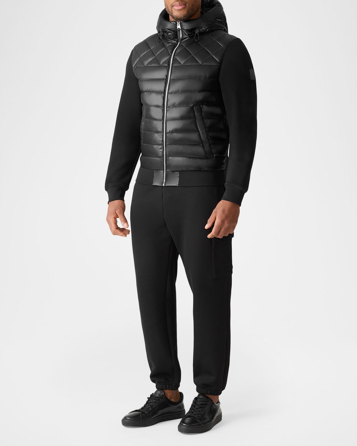 Mackage Men 's Fletcher Mixed-Media Down Hooded Jacket