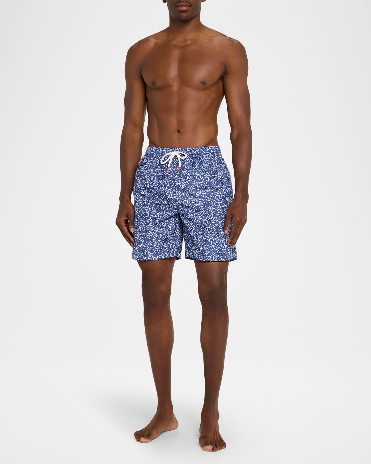 Kiton Men 's Floral Polyester Swim Trunks