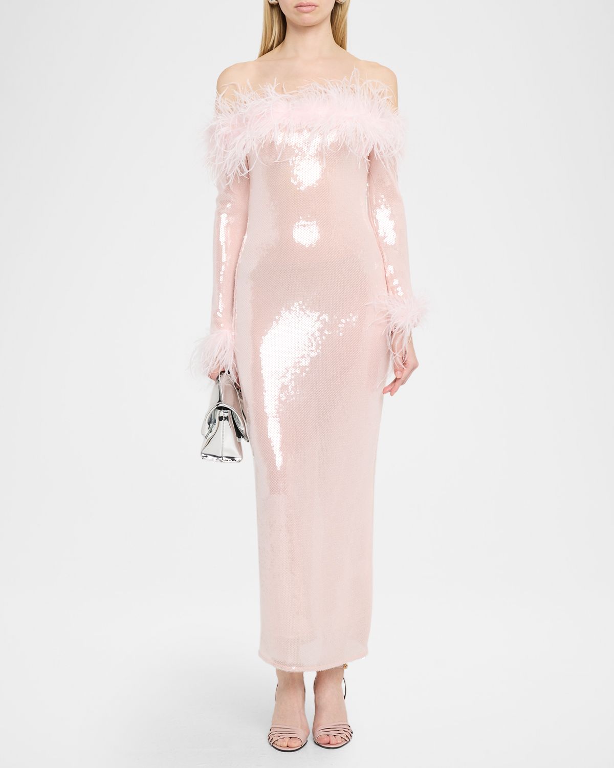 Retrofete Petal Sequined Off-The-Shoulder Midi Dress