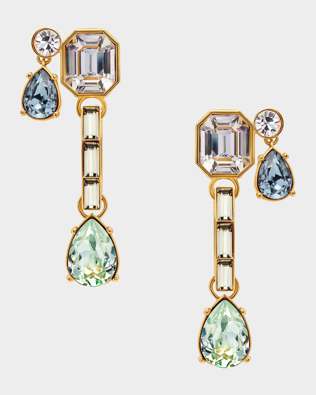 Oscar de la Renta Baguette Rhinestone Drop Earrings