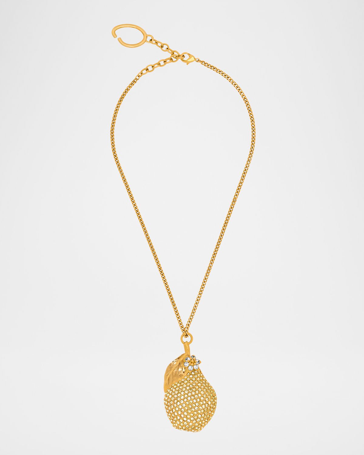 Oscar de la Renta Pave Pear Pendant Necklace