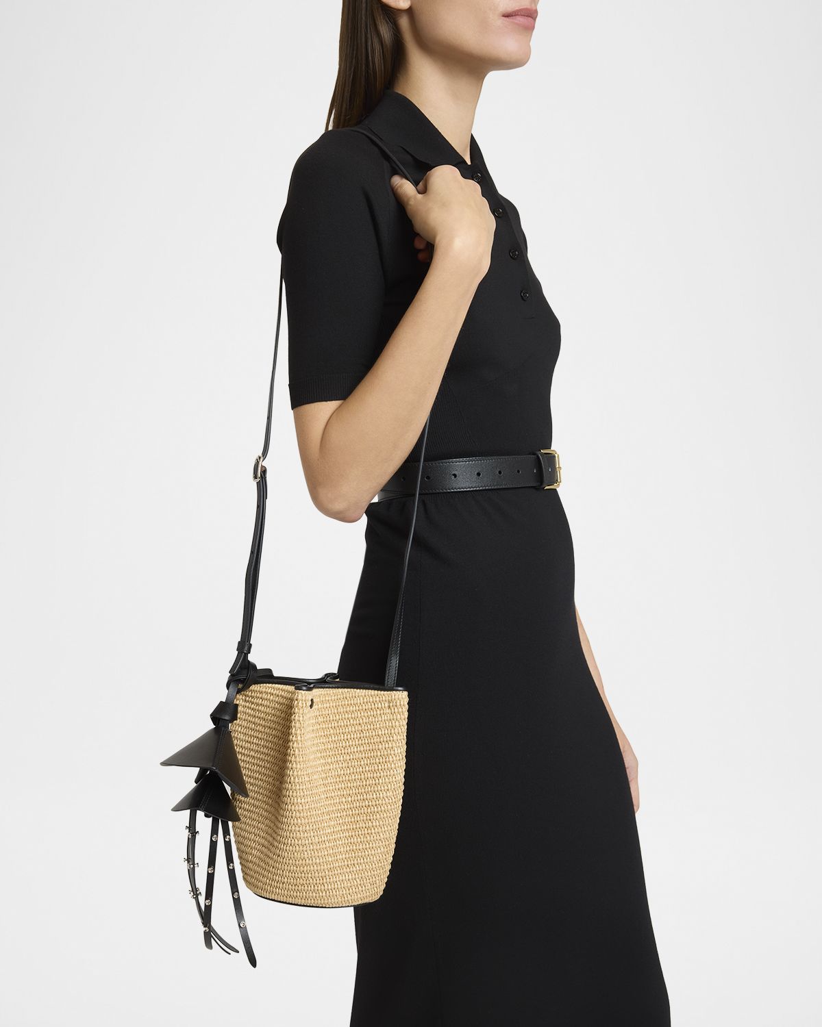 Givenchy Snap Nano Raffia Bucket Bag