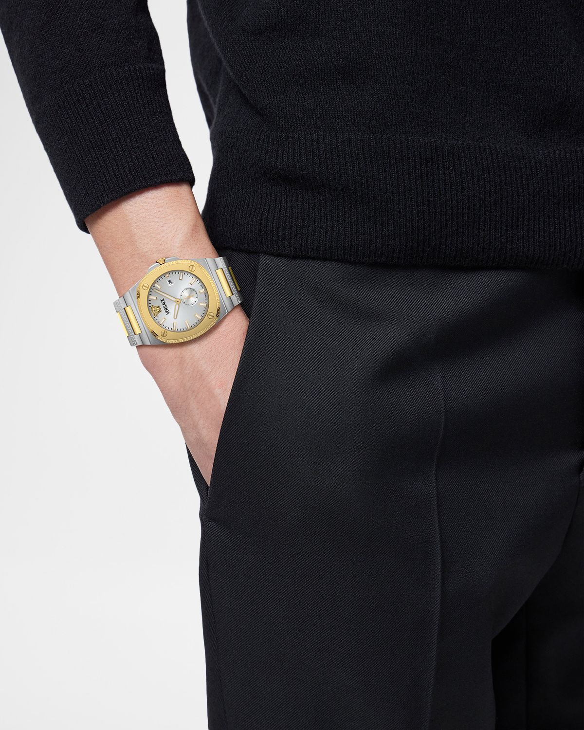 Versace Men 's Tolomeo 40mm Two-Tone Bracelet Watch
