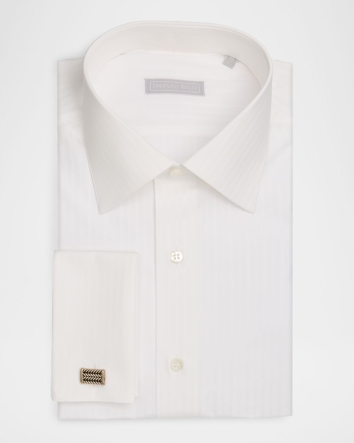 Stefano Ricci Men 's Cotton Tonal Stripe Jacquard Dress Shirt