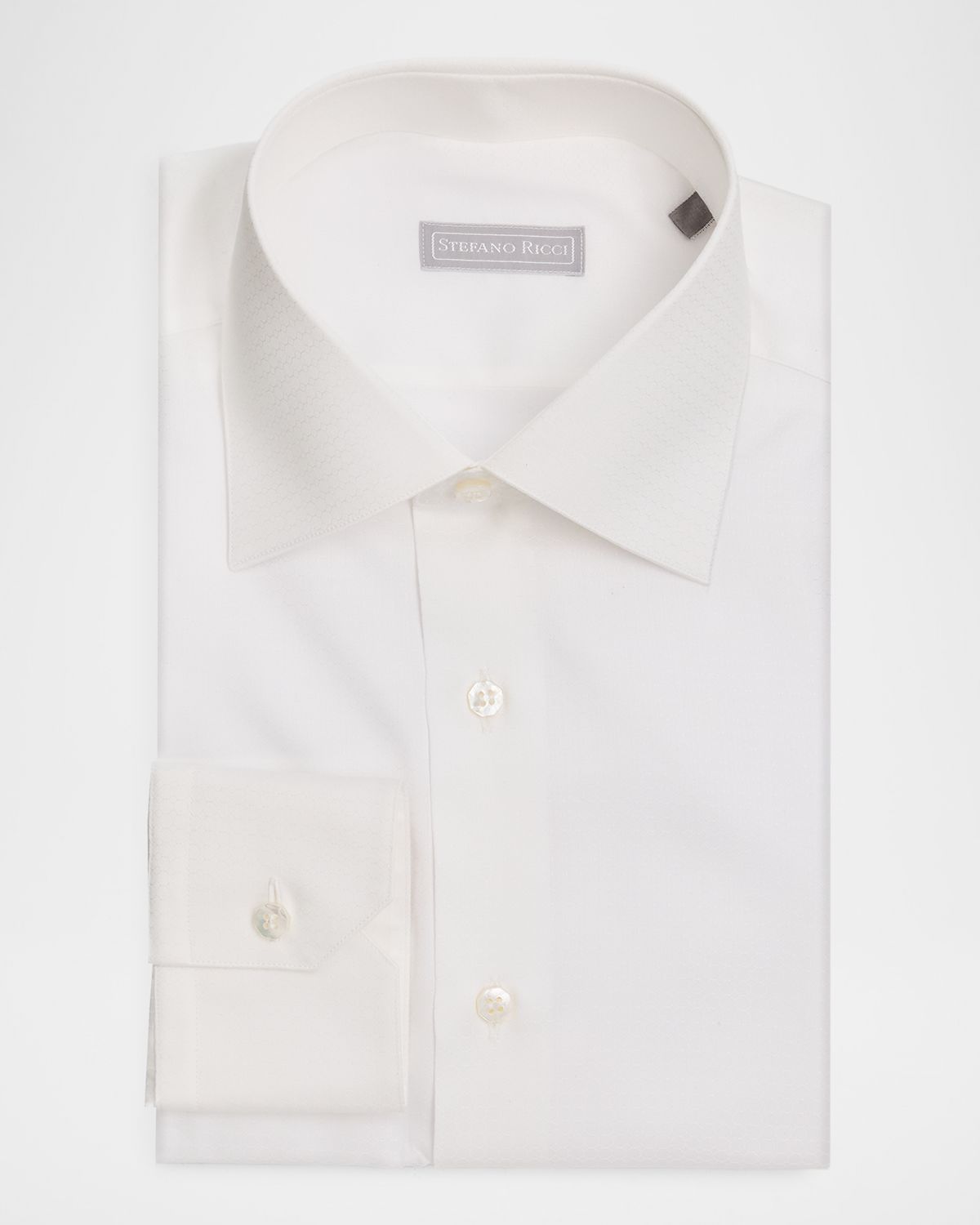 Stefano Ricci Men 's Cotton Tonal Geometric Jacquard Dress Shirt