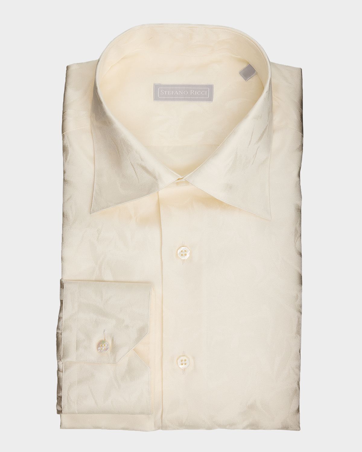 Stefano Ricci Men 's Silk Leaf-Jacquard Sport Shirt