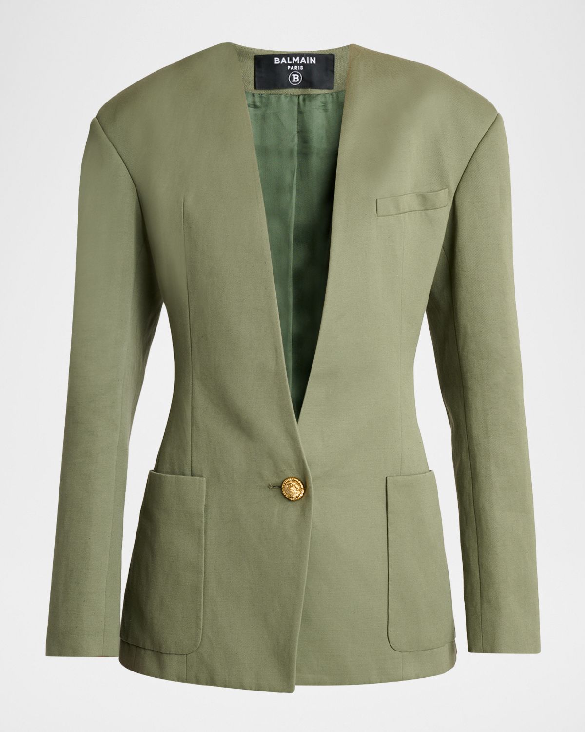 Balmain 2-Pockets Cotton Single-Breasted Jacket