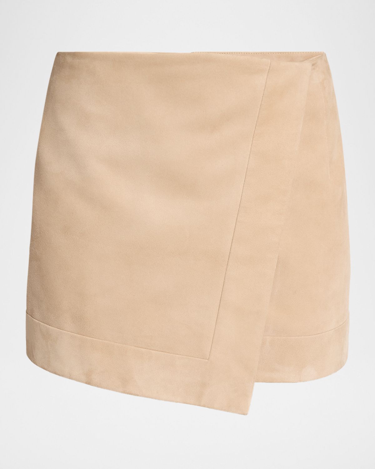 Balmain Asymmetric Suede Mini Skirt