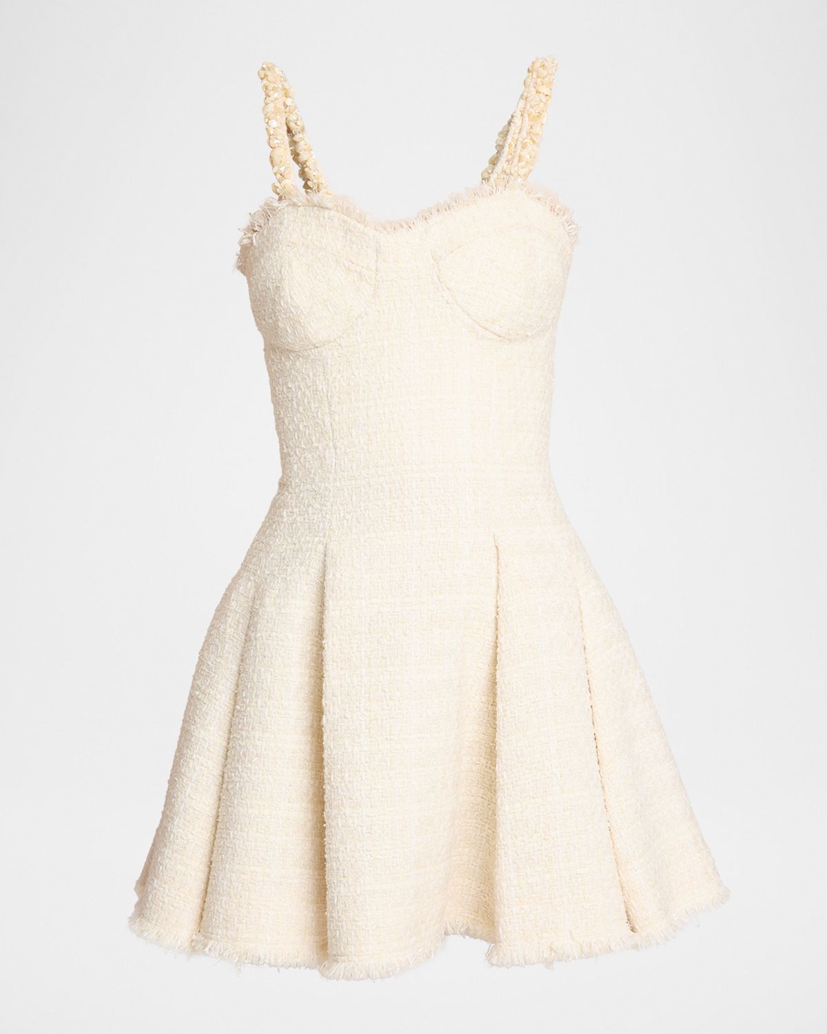 Balmain Embroidered Tweed Bustier Mini Dress