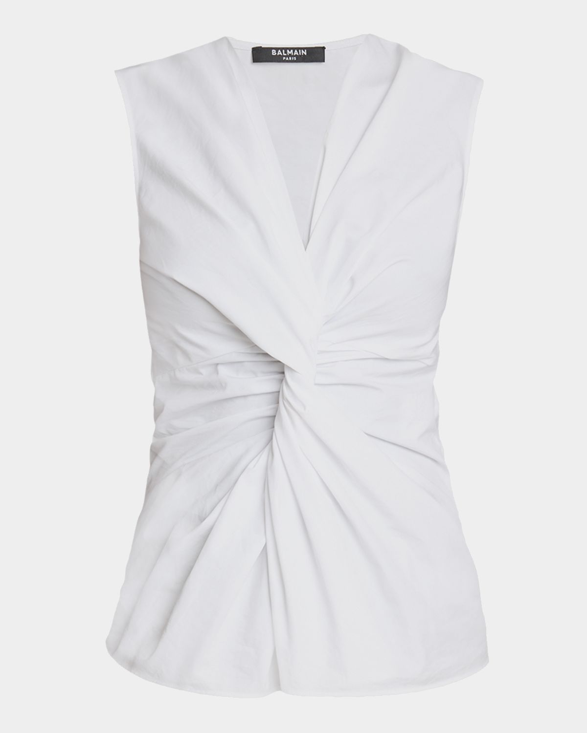 Balmain Twisted Cotton Sleeveless Top