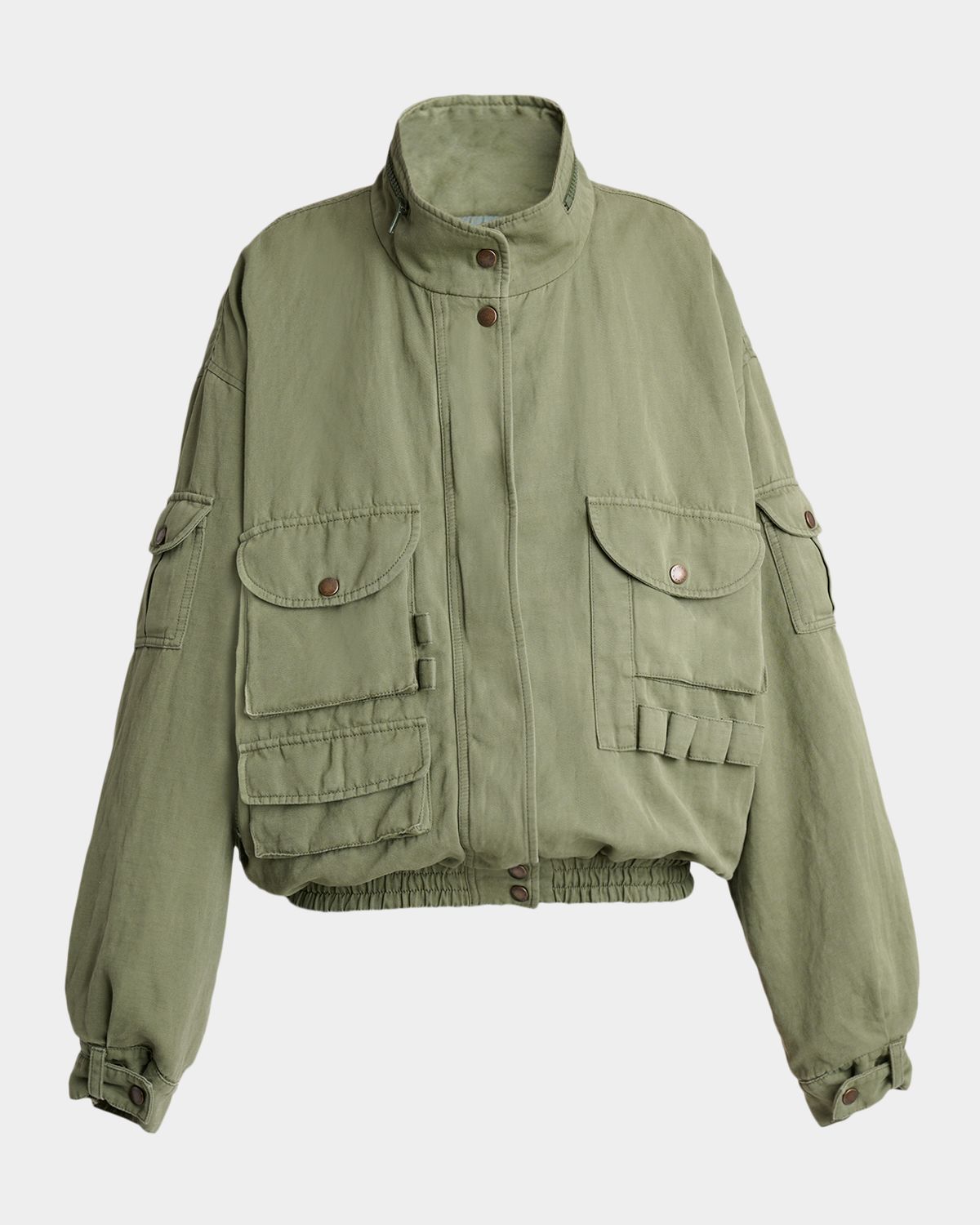 Balmain Cotton Twill Oversized Bomber Jacket