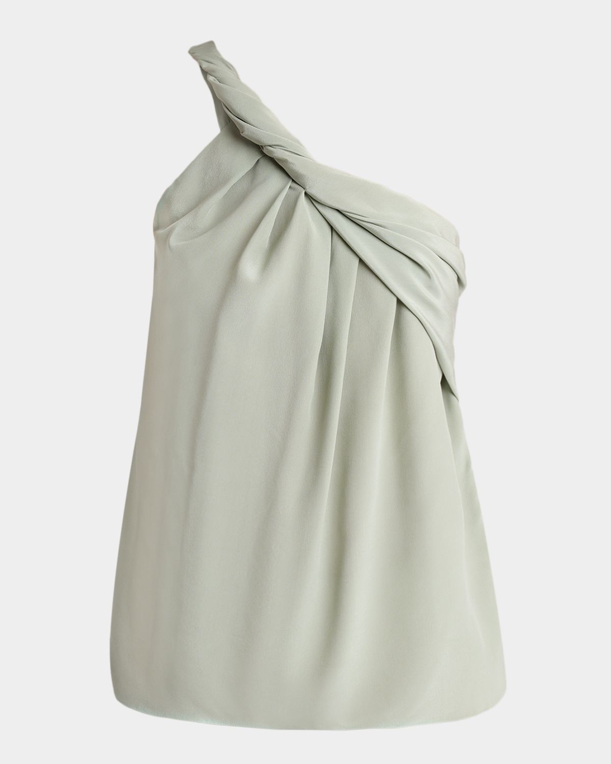 Balmain One-Shoulder Twisted Silk Crepe Top
