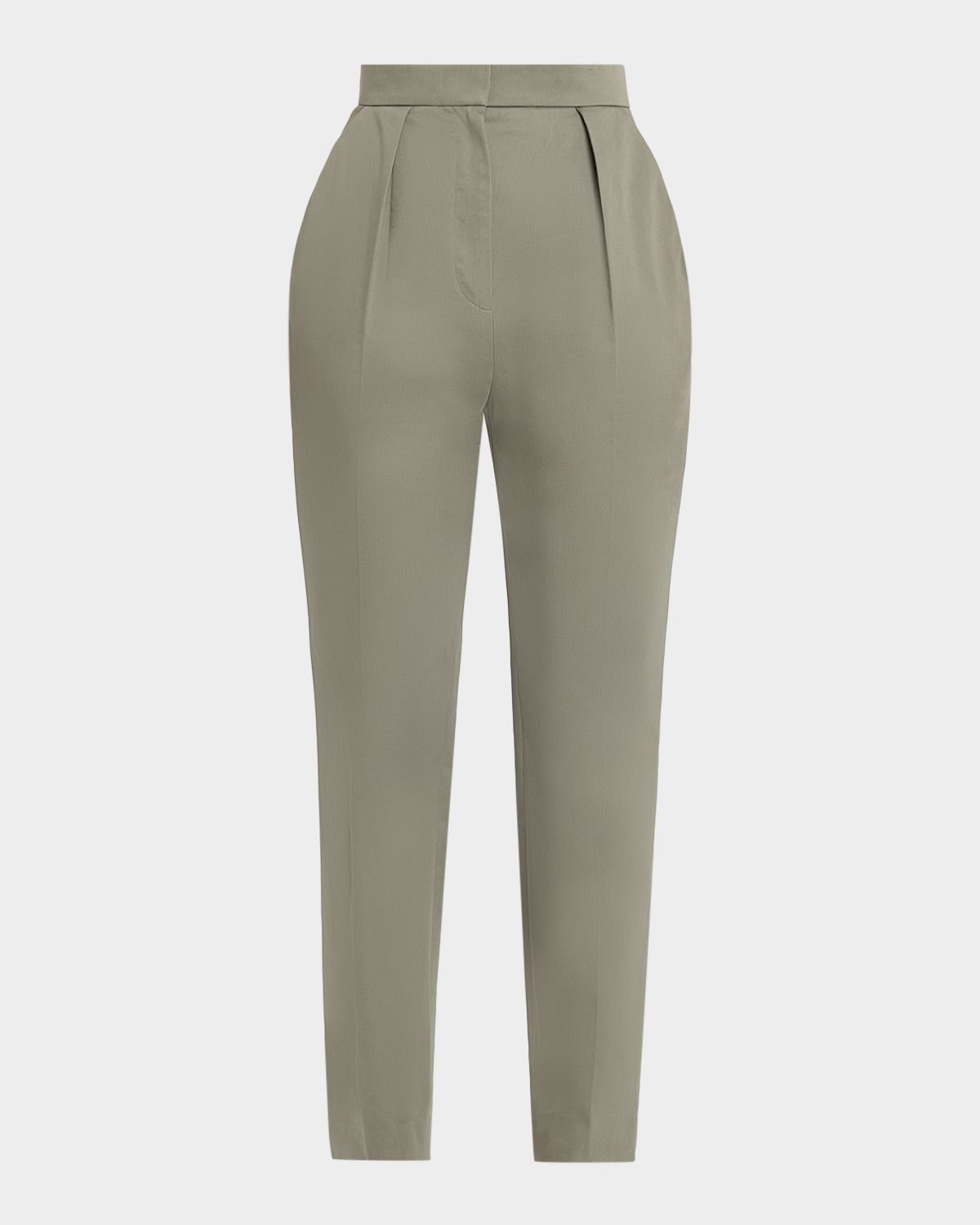 Balmain High-Rise Pleated Slim-Leg Tailored Trousers