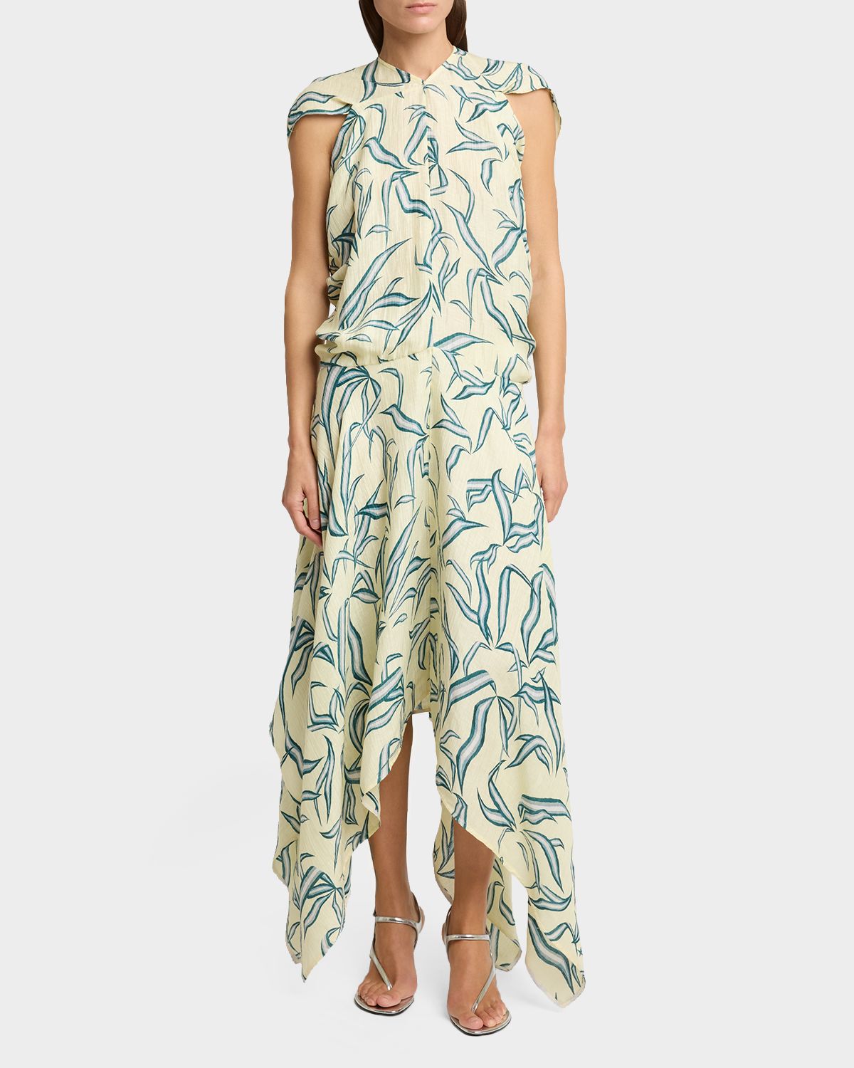 Proenza Schouler Sybella Printed Draped Maxi Dress