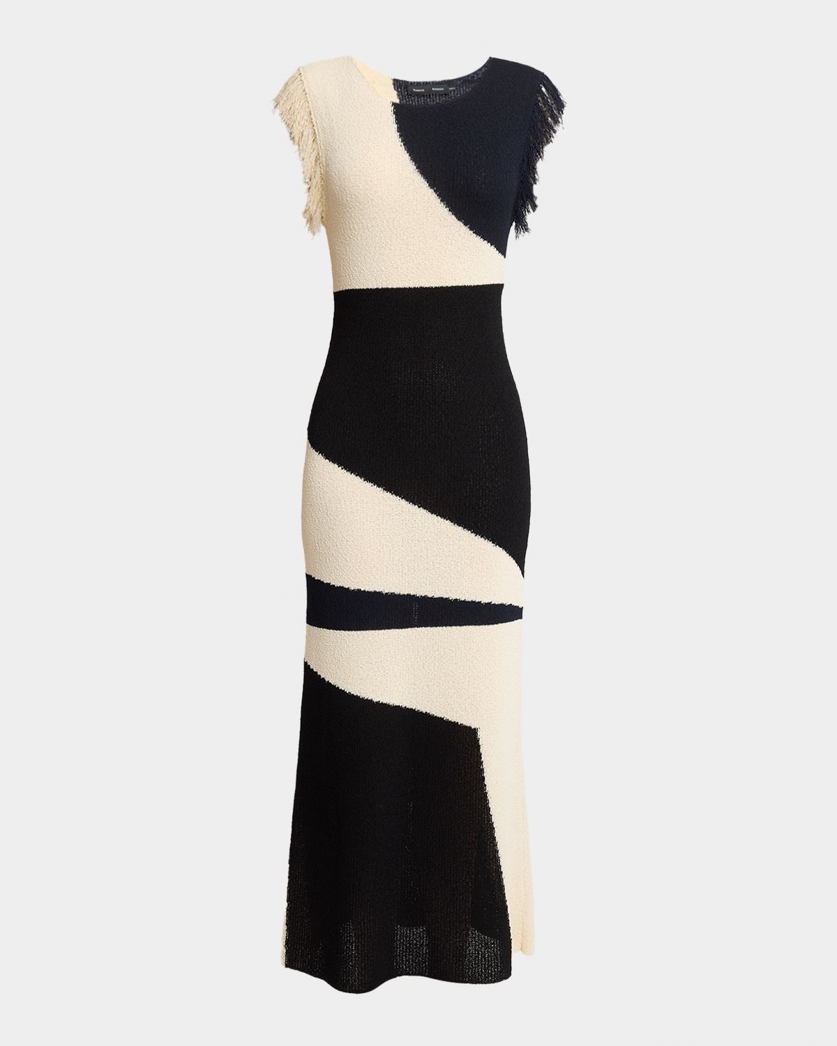 Proenza Schouler Saskia Intarsia Knit Fringe Trim Dress | Thumbnail 6