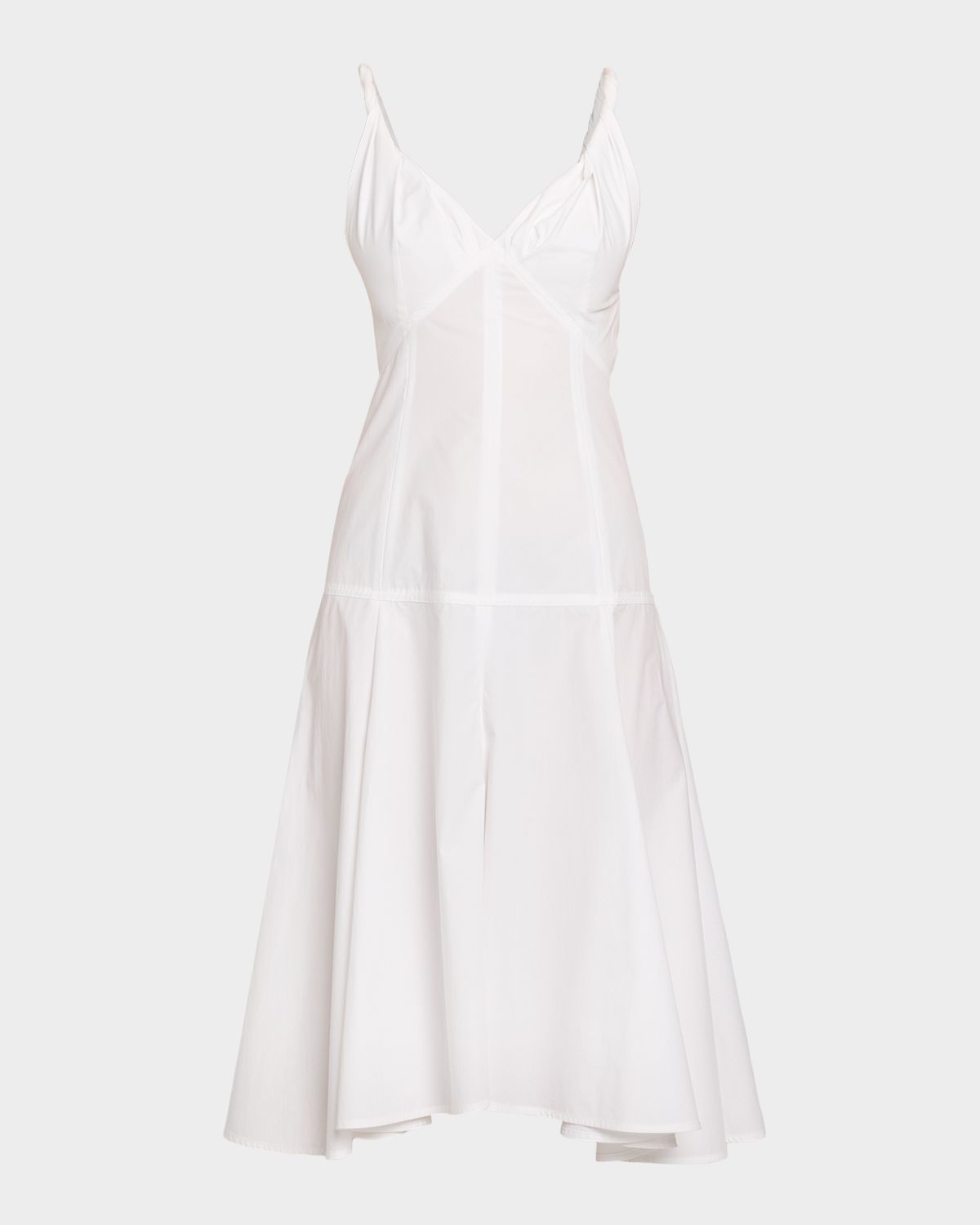 Proenza Schouler Leo Sleeveless Flared Cotton Midi Dress
