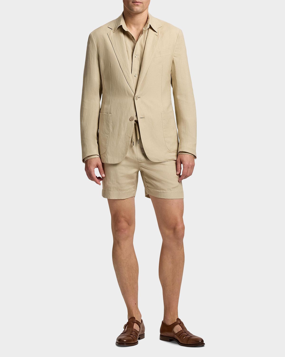 Polo Ralph Lauren Men 's Tussah Silk and Linen Textured Two-Button Sport Coat