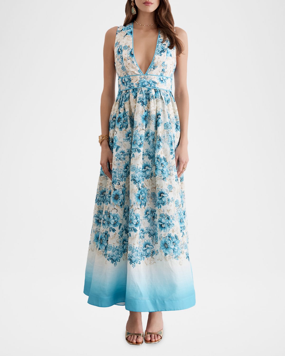 Aqua Blu Australia Melody Linen Maxi Dress | Thumbnail 4