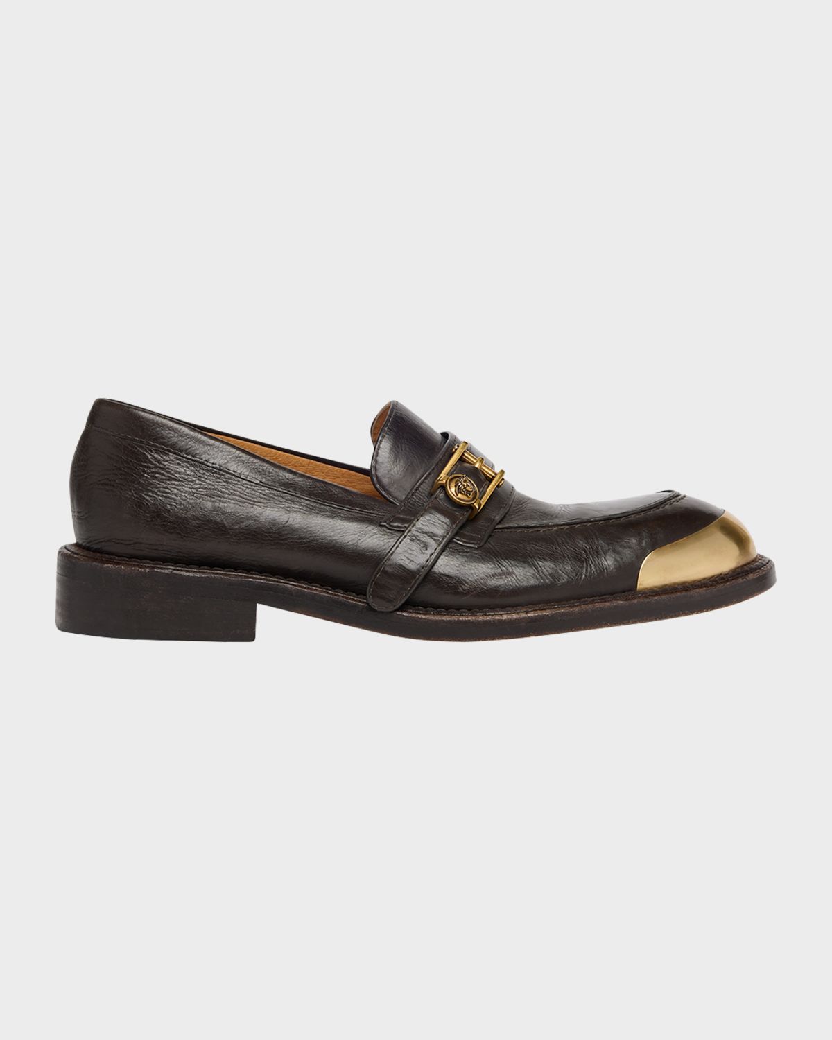 Versace Men 's Medusa Buckle Calf Leather Loafers