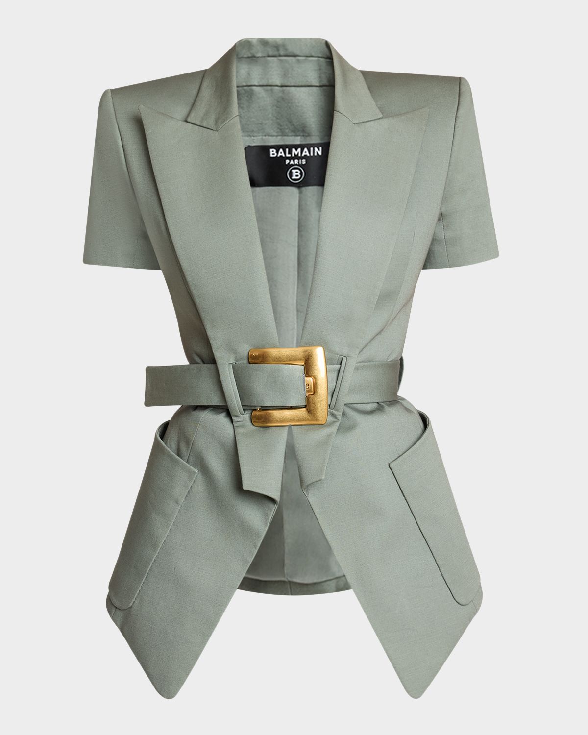 Balmain Belted Gabardine Anthem Jacket