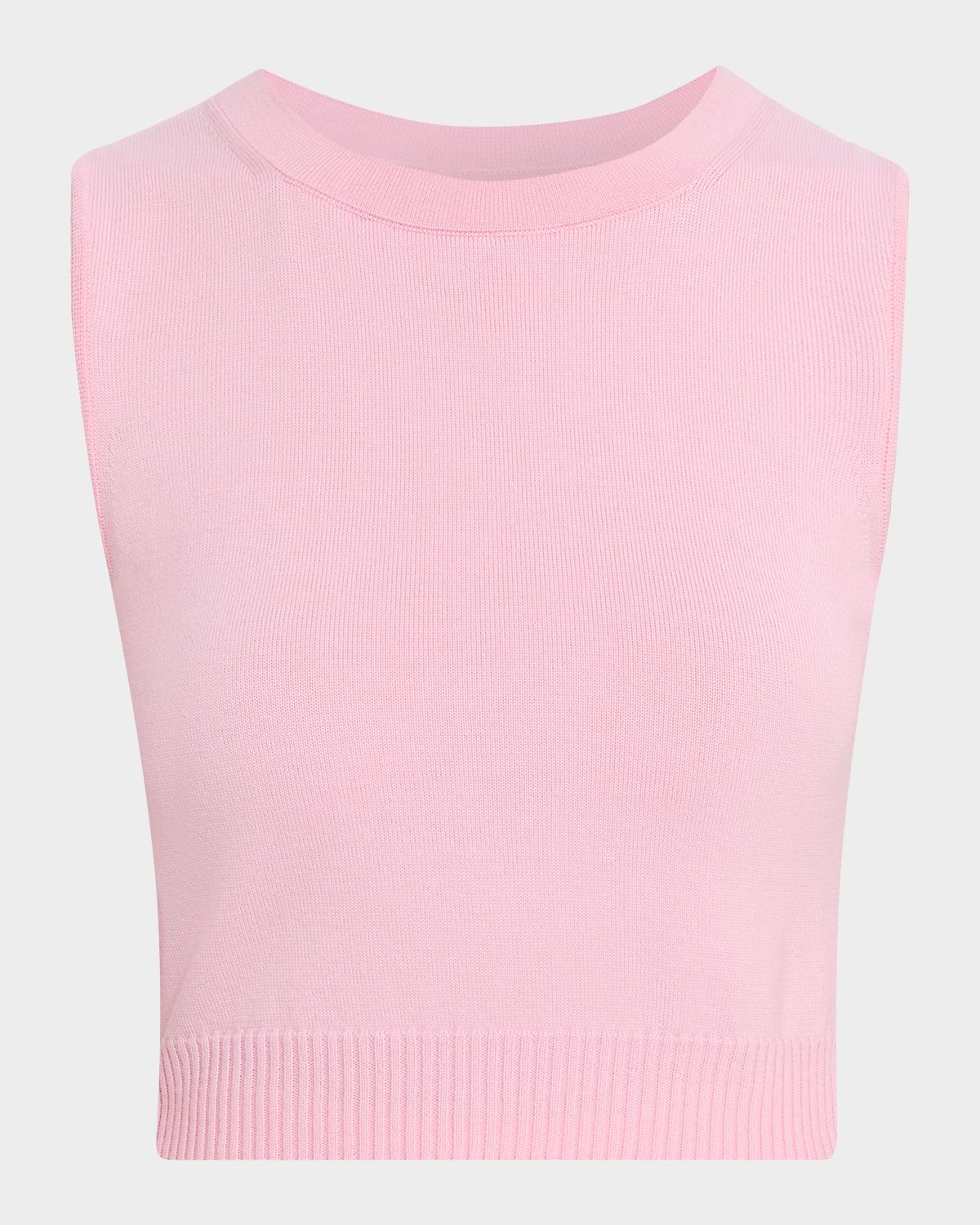 Oscar de la Renta Sleeveless Wool Crop Tank Top