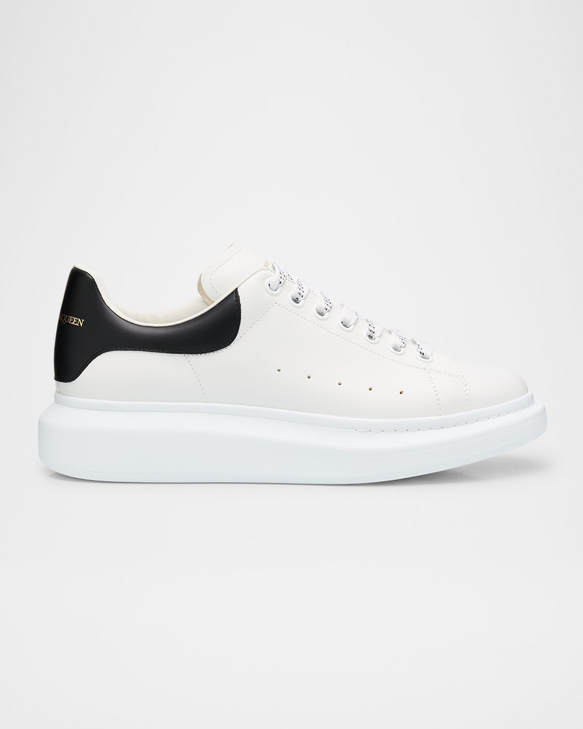 McQueen Men 's Oversized Leather Low-Top Sneakers