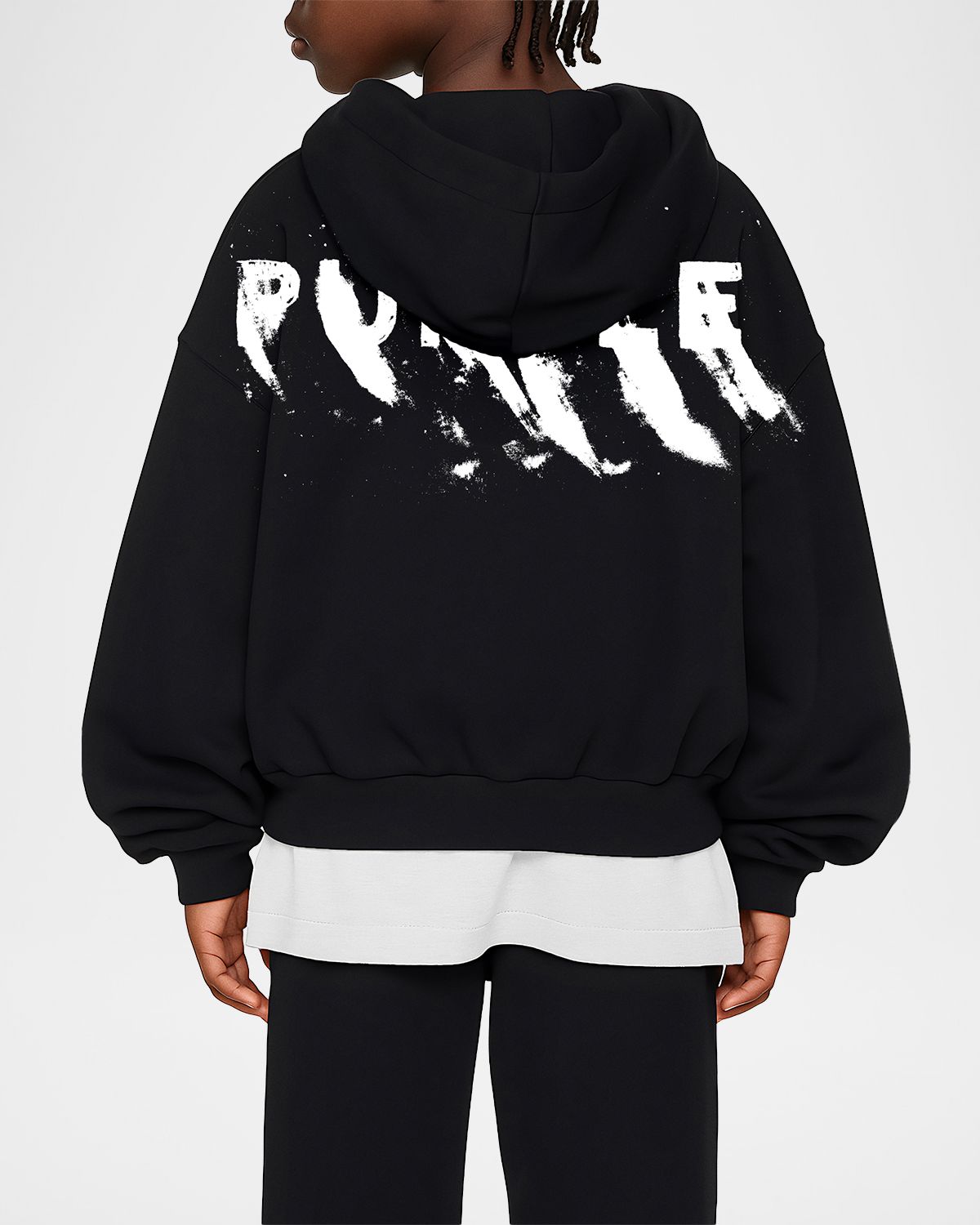 PURPLE Boy 's MWT Cotton Fleece Hoodie, Size 4-12