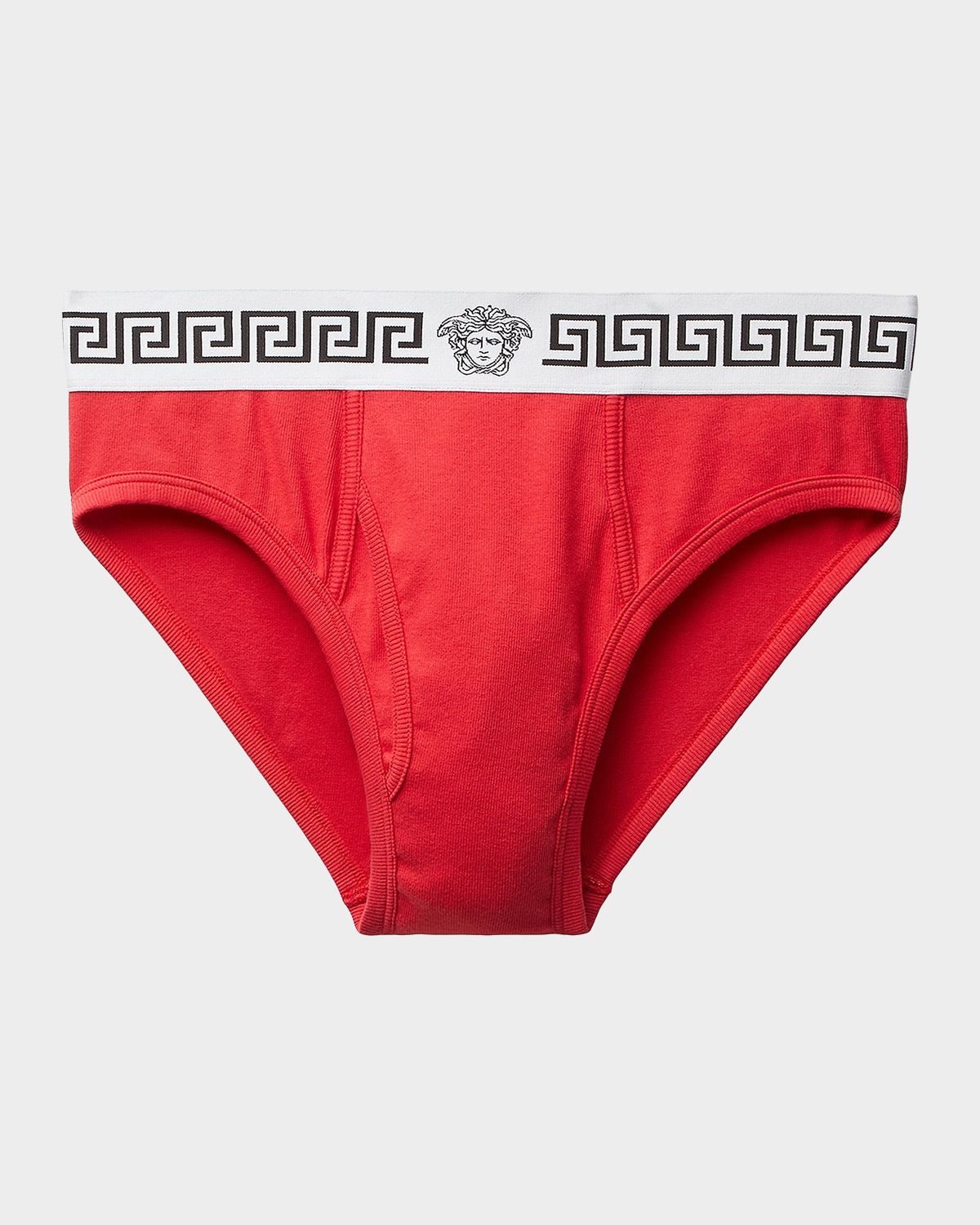 Versace Men 's Medusa La Greca Cotton-Rib Briefs